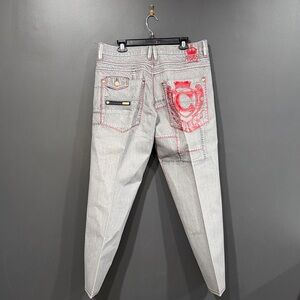 COOGI Gray Denim with Red and White Details